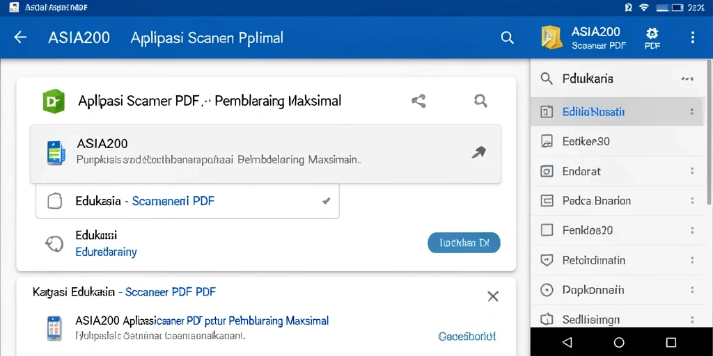 Tampilan antarmuka aplikasi Scanner PDF ASIA200 yang user-friendly.
