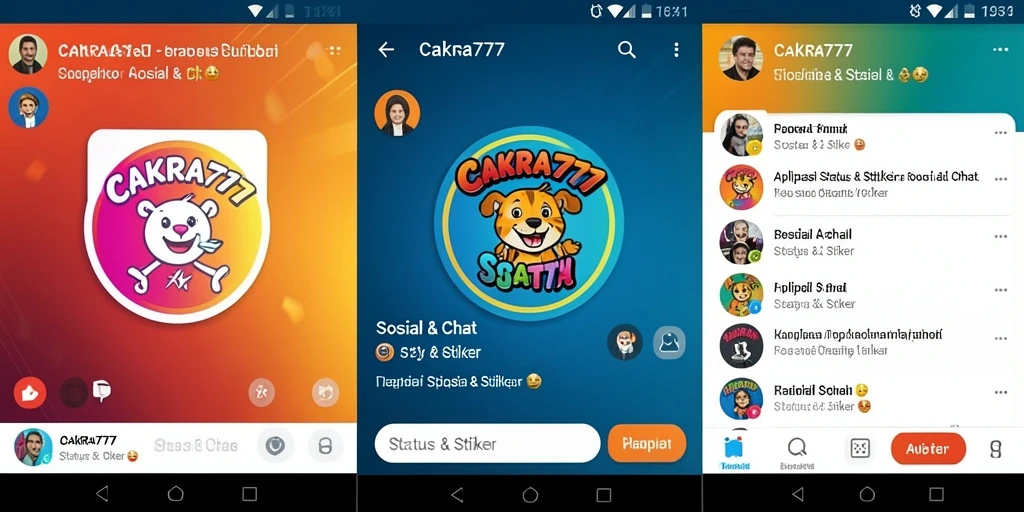 Tampilan antarmuka CAKRA777 dengan berbagai stiker menarik.