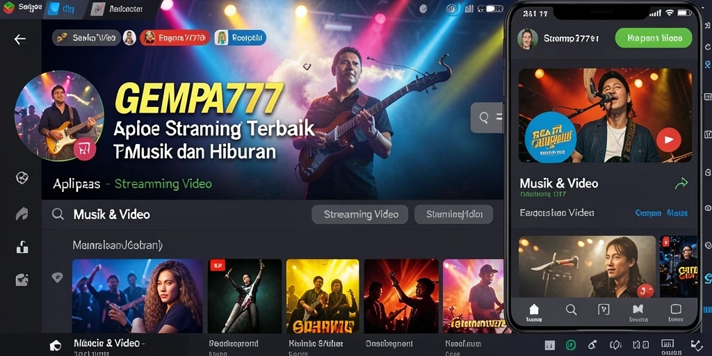 Tampilan antarmuka GEMPA777 yang menarik untuk Streaming Video.