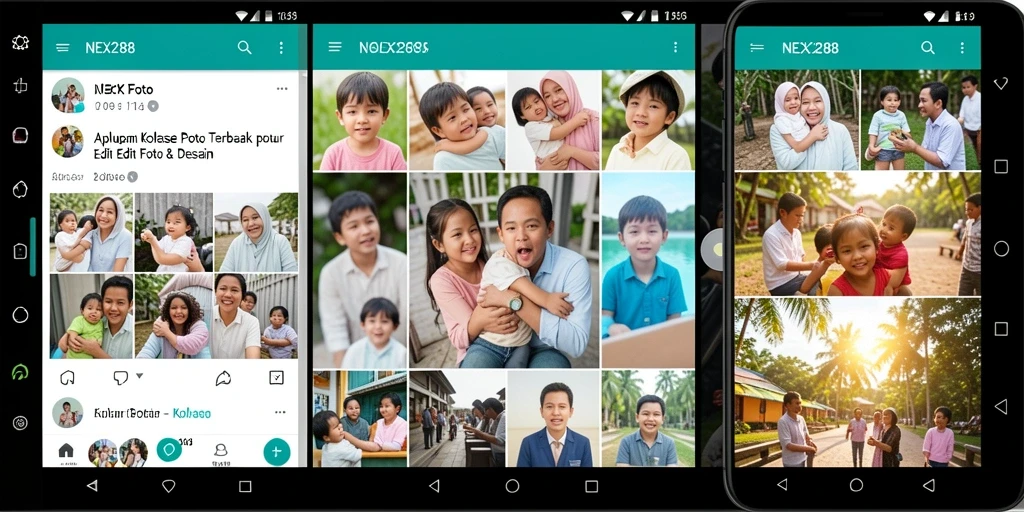Antarmuka NEX288 untuk pembuatan kolase foto yang intuitif.